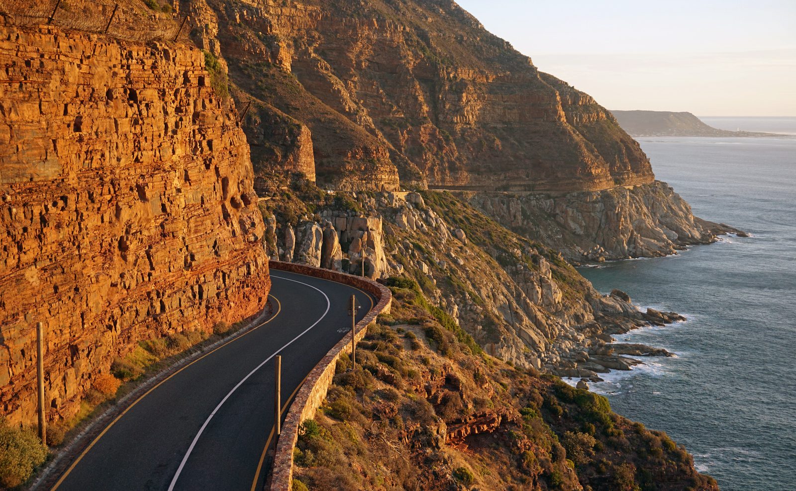 Chapman's Peak Drive winding above the ocean near Cape Town